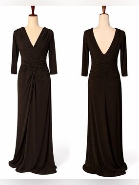 NWT Tadashi Shoji back deep V evening gown dress. Size L